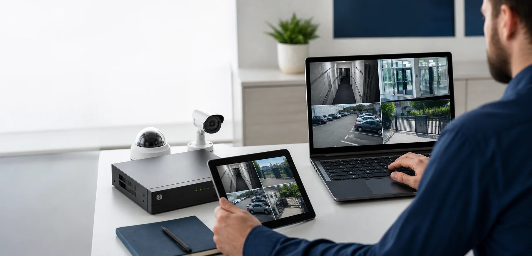 Configuración de grabador y acceso remoto a cámaras de seguridad desde computadora y tablet